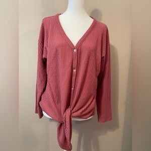 LOFT Rose Waffle Knit Top
